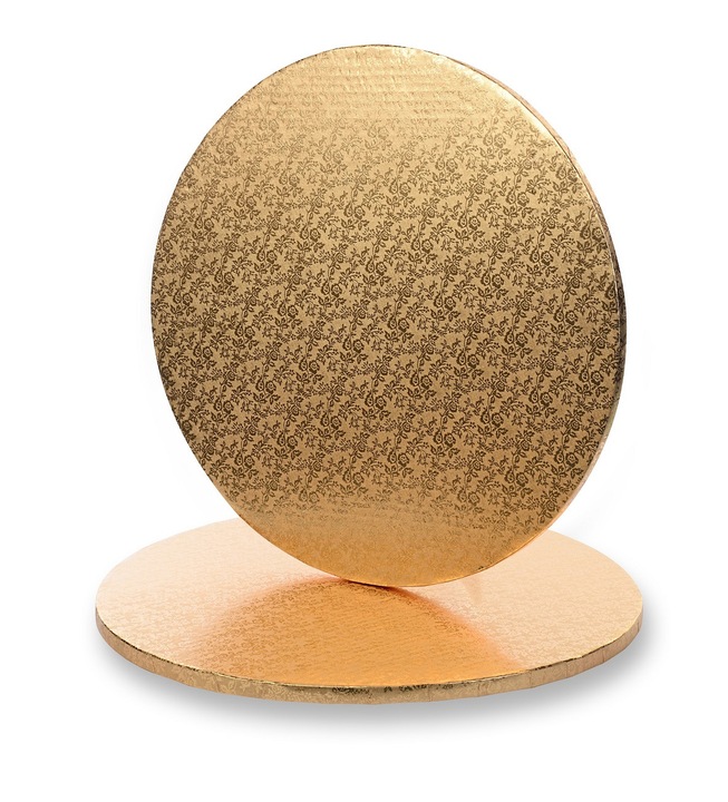 PODKŁAD OKRĄGŁY pod ciasto TORT gruby ZŁOTY - 30 cm