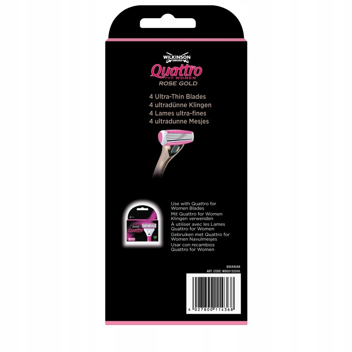 Wilkinson Quattro Rose maszynka, 1+4 wkłady