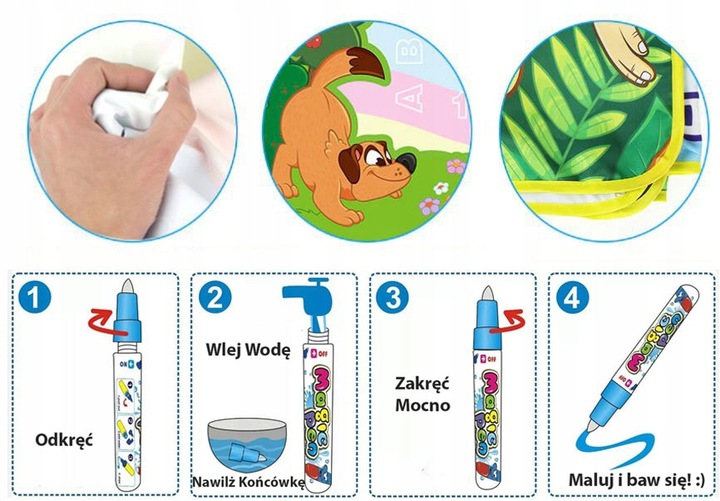 DUŻA MATA WODNA DO MALOWANIA WODĄ PIECZĄTKI 120x90