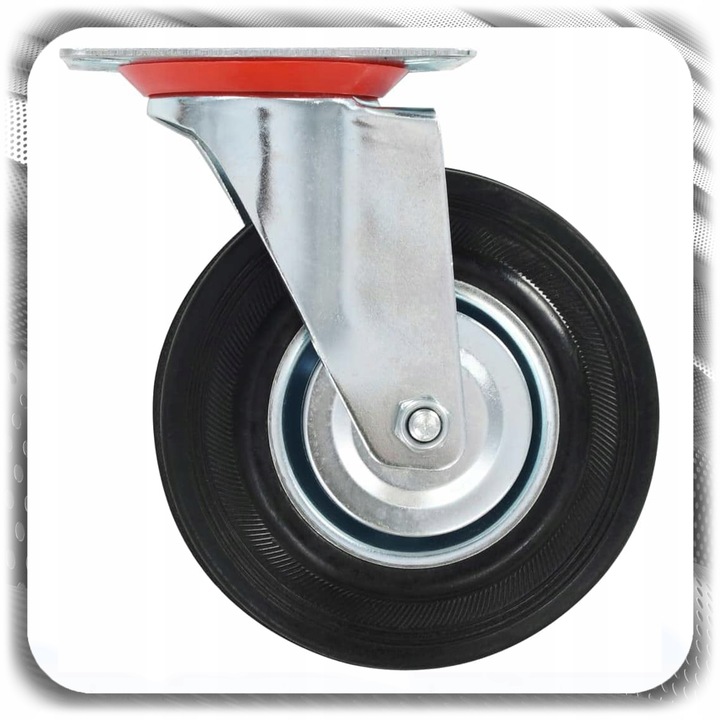 KÓŁKA OBROTOWE JEZDNE 125mm 400kg KOŁA METALOWO GUMOWE Z HAMULCEM DO