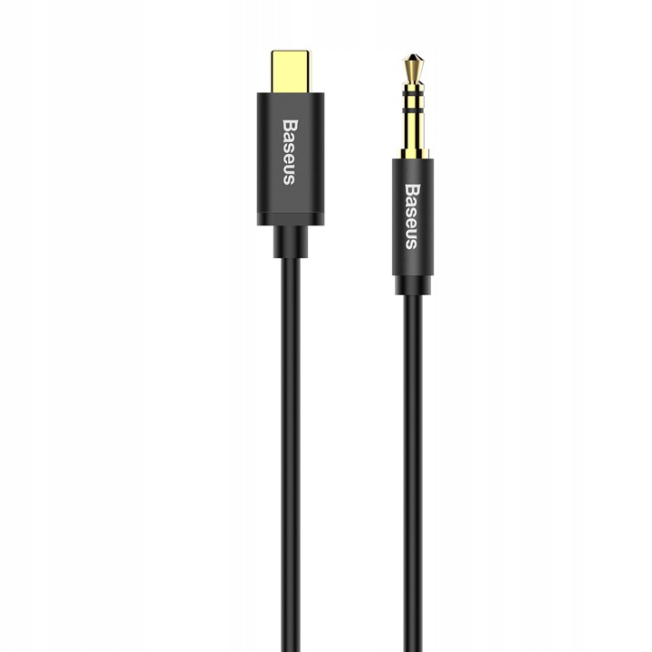 BASEUS KABEL USB-C TYPE-C AUX MINI JACK 3.5MM WTYK PRZEWÓD AUDIO 1.2M