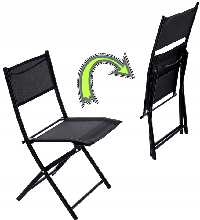 ZESTAW MEBLI BALKONOWYCH DO OGRODU 2x KRZESŁA SKŁADANE + STÓŁ