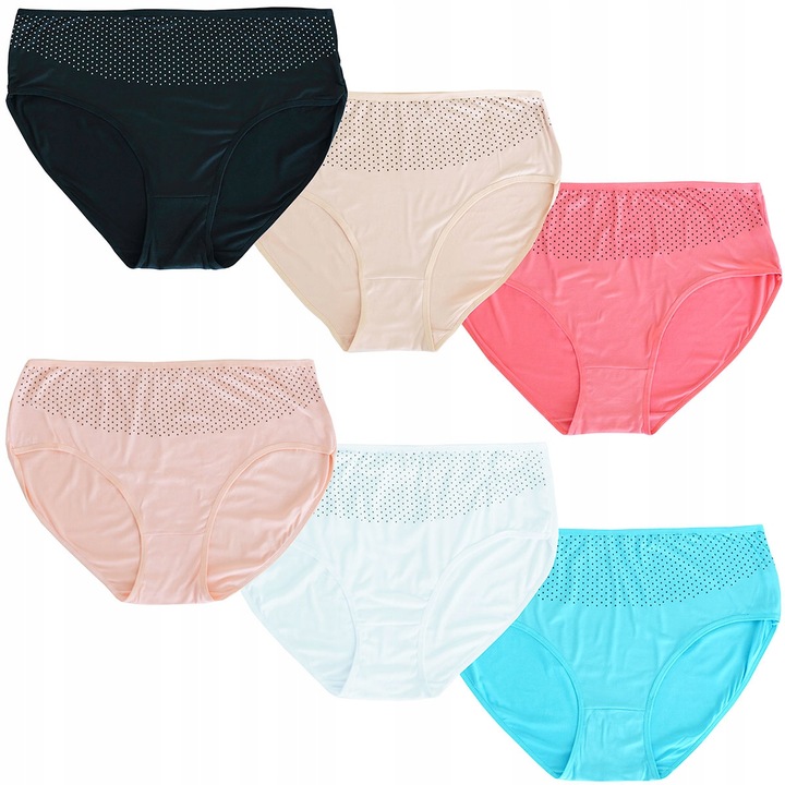 majtki bambus figi damskie 6pak wysoki stan 4/5XL