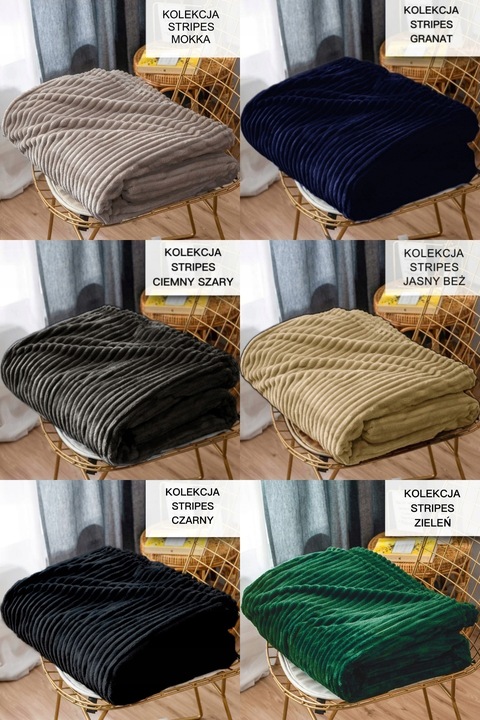 GRUBY KOC WYTŁACZANY NARZUTA NA ŁÓŻKO KANAPĘ 160x200 NA NAROŻNIK MIĘKKI