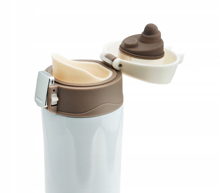 KUBEK TERMICZNY TERMOS na herbatę kawę z ustnikiem BLOKADA PRÓŻNIOWY STAL