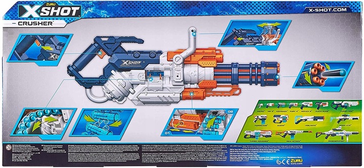 X-SHOT KARABIN CRUSHER MINIGUN + 30 STRZAŁEK NERF