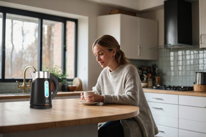 CZAJNIK ELEKTRYCZNY BEZPRZEWODOWY 0,8L CZARNY MAŁY TURYSTYCZNY 1000 W