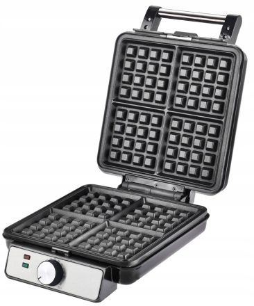 MOCNA GOFROWNICA 4 CHRUPIĄCE GOFRY REGULACJA TEMPERATURY TERMOSTAT 1500W