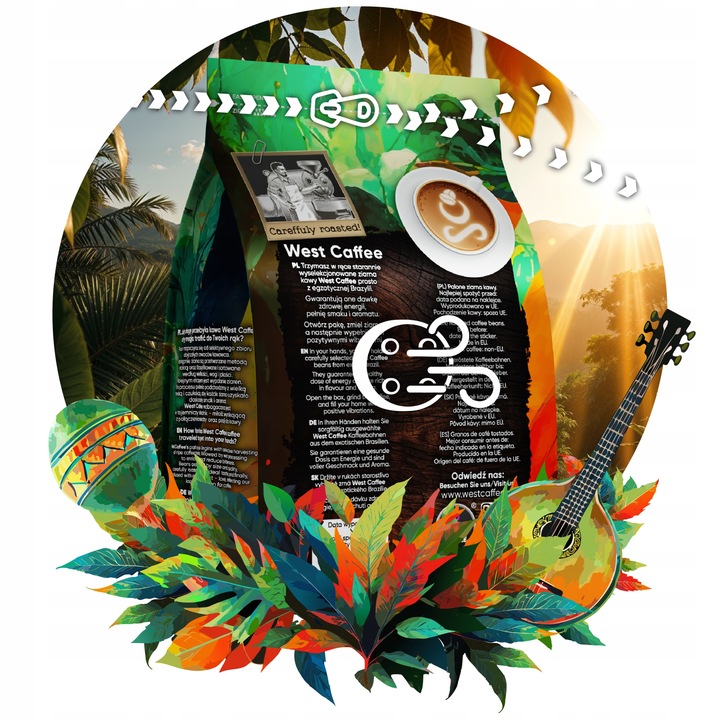 Kawa ziarnista Brazylia 1kg Świeżo Palona - 100% Arabica - Monte Carmelo