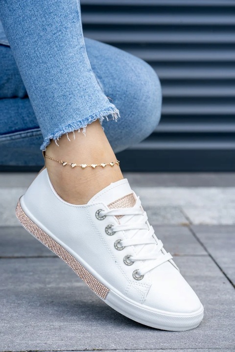 Białe trampki damskie skórzane Queen 39