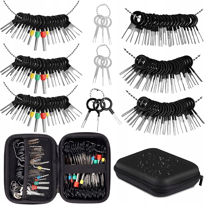 ZESTAW 100SZT KLUCZE WYJMAKI DO PINÓW KONEKTORÓW KOSTEK DEMONTAŻ