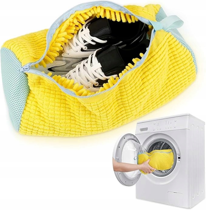 WOREK SIATKA DO PRANIA OBUWIA BUTÓW DO PRALKI ŻÓŁTE