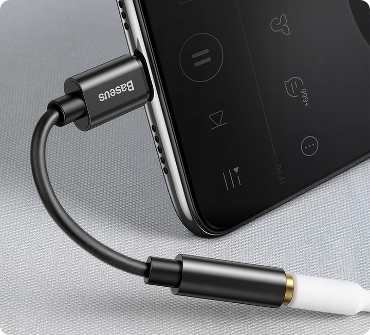 BASEUS ADAPTER PRZEJŚCIÓWKA AUDIO USB-C TYP-C - MINI JACK 3.5MM AUX DAC