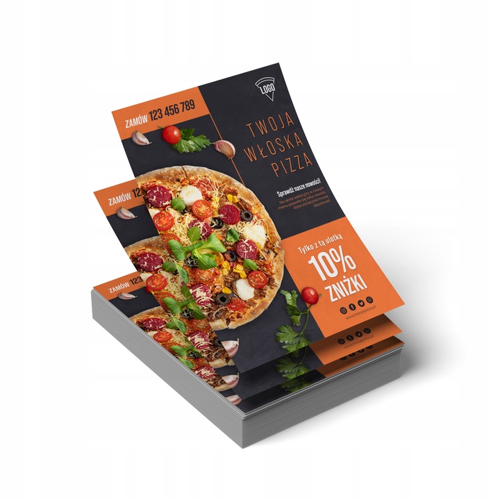 Ulotki DL -150szt A4 -50szt A5 -100szt A6 -200szt Ulotka 200gram Glossy