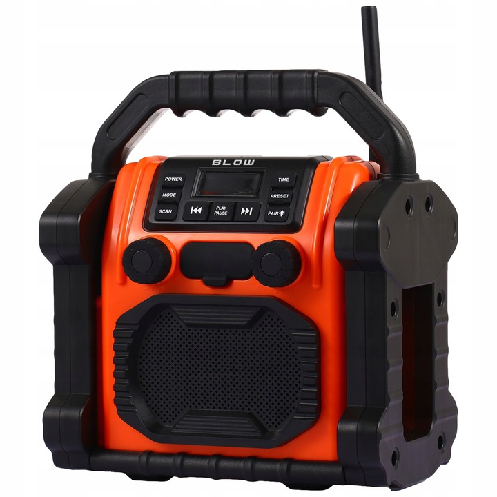 RADIO BUDOWLANE FM 20W RMS BLUETOOTH 5.1 POWERBANK USB-C AUX LED IP55