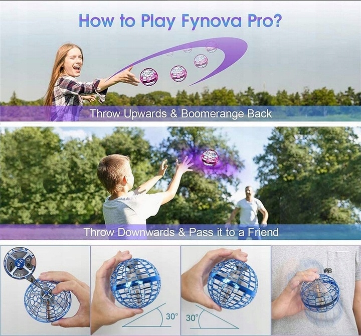 KOSMOKULAA LATAJĄCA KULA UFO PIŁKA ŚWIECĄCA STEROWANA RĘKĄ DRON NA PREZENT