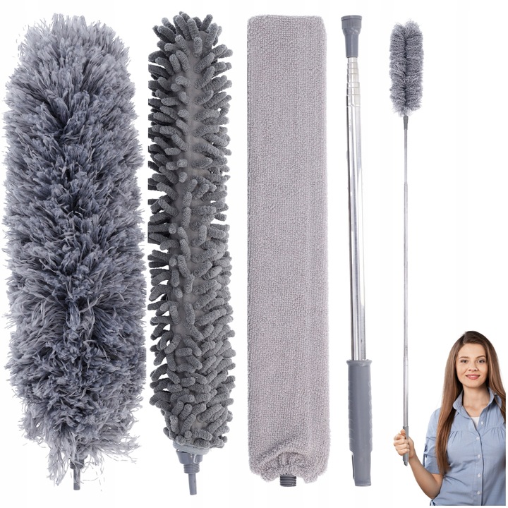 MIOTEŁKA DO KURZU długa 280 cm szczotka teleskopowa do pajęczyn zestaw x3