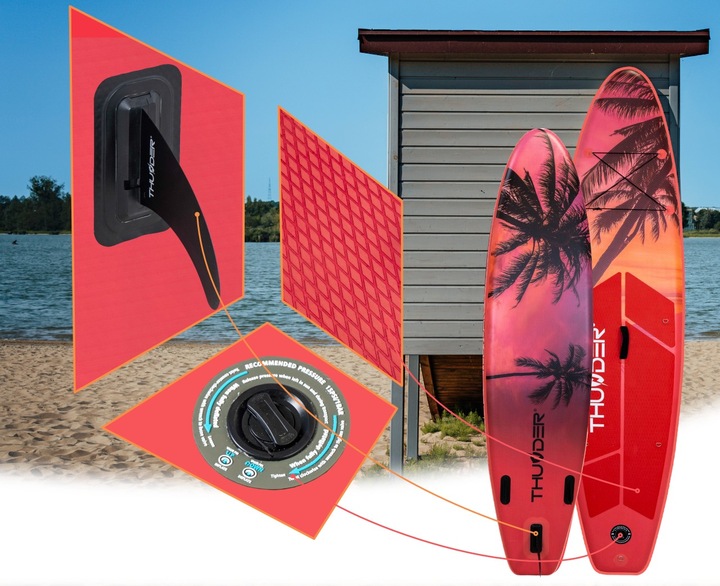 Deska SUP 320CM do pływania bezpieczna pompowana wiosło + akcesoria Thunder