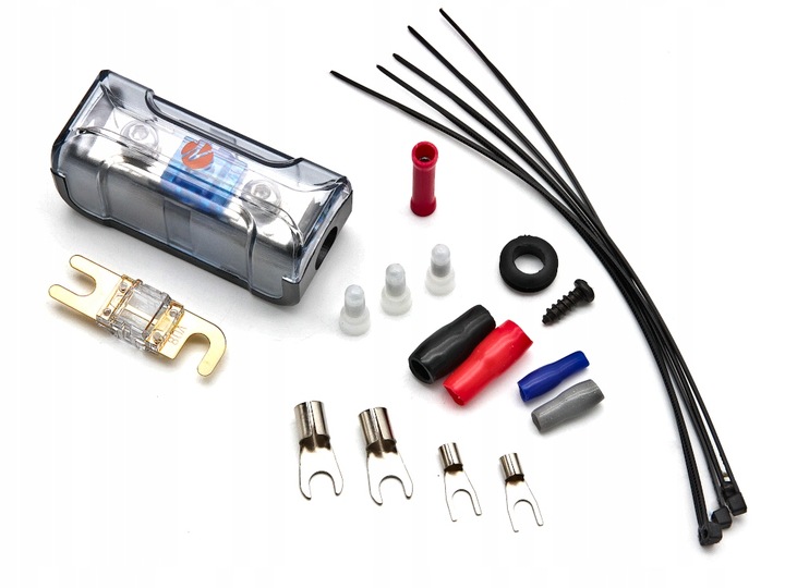 Zestaw kabli przewodów do wzmacniacza samochodowego NECOM 10mm2 porządne