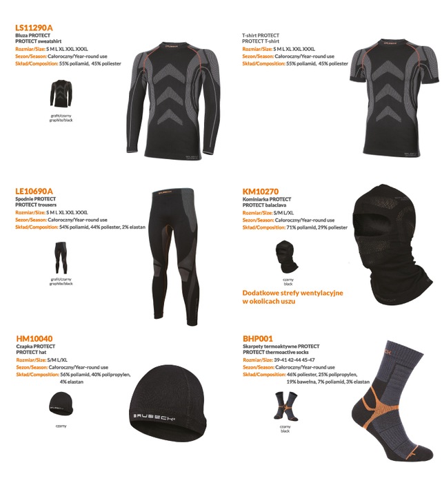 koszulka krótki rękaw bielizna termoaktywna BRUBECK PROTECT rozmiar M