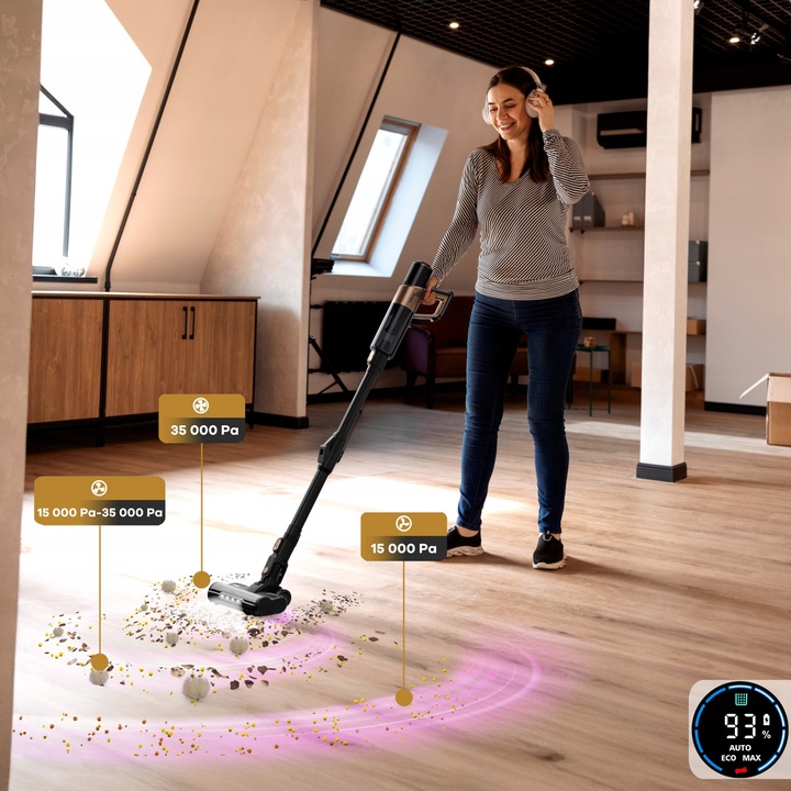 Odkurzacz Bezprzewodowy Pionowy Mopujący Myjący VOKSAR S11 PRO 5w1 LED