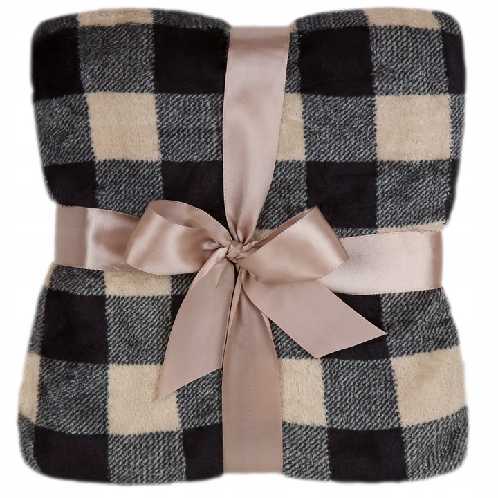 MIĘKKI KOC ŚWIĄTECZNY W KRATĘ NA ŁÓŻKO NARZUTA PLED MIKROFIBRA RÓŻNE WZORY