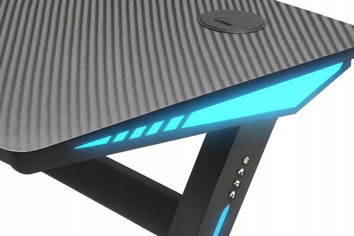 Biurko Gamingowe Komputerowe Stół dla Gracza Nowoczesne LED 120 cm