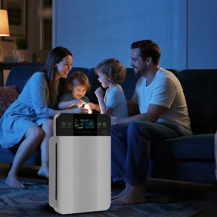 Duży AUTOMATYCZNY OCZYSZCZACZ POWIETRZA HEPA + jonizacja sterylizacja