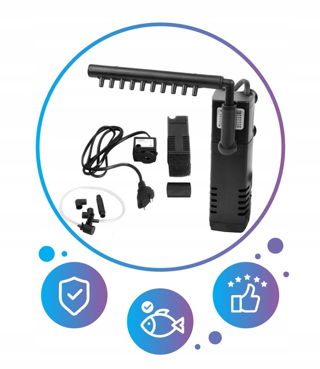 FILTR DO AKWARIUM WEWNĘTRZNY Z DESZCZOWNICĄ ZBIORNIK 50-120L WYDAJNY