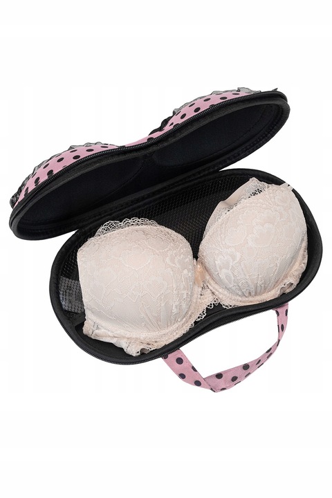 Stylowe etui na bieliznę biustonosz podróż różowe Kontri E1001