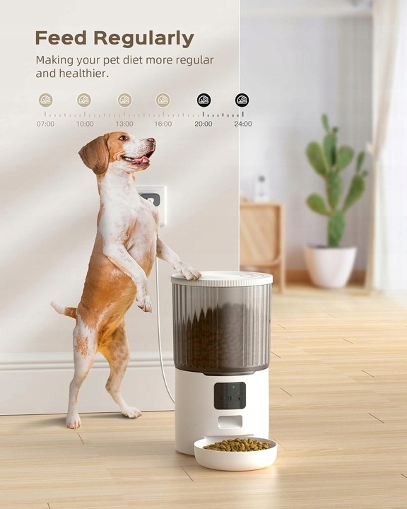 Pojemnik na karmę dozownik automatyczny SMART UIOOQ 1,5 kg 4 l