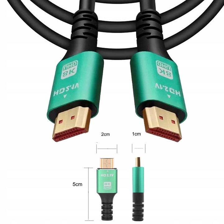 Kabel HDMI - HDMI 2.1 V PREMIUM 8K 4K 144Hz Mocny Monitor Projektor 3m