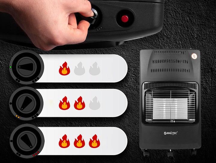 Piec Gazowy na butle 13KG OGRZEWACZ GAZOWY GRZEJNIK MOC 4200W 65m2 REDUKTOR