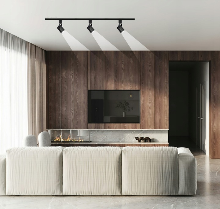 Zestaw 3x SPOT REFLEKTOR RUCHOMY CZARNY NA GU10 + SZYNOPRZEWÓD Szyna