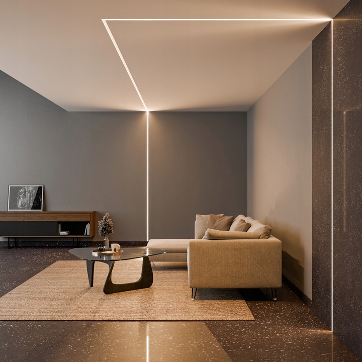 Profil LED aluminiowy do płyt GK gipsowych wpuszczany 2m regips