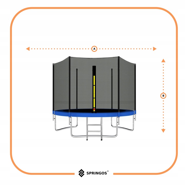 SIATKA DO TRAMPOLINY 10FT 300/305/312 cm ZEWNĘTRZNA MOCNA NA 6 SŁUPKÓW NÓG