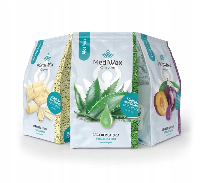 Wosk Twardy Dropsy Do Depilacji MediWax Clavier White Chocolate - 1000