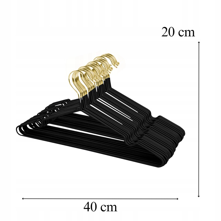 WIESZAKI NA UBRANIA UBRANIOWE WIESZAK DO SZAFY ODZIEŻOWE ZŁOTE 20 SZT