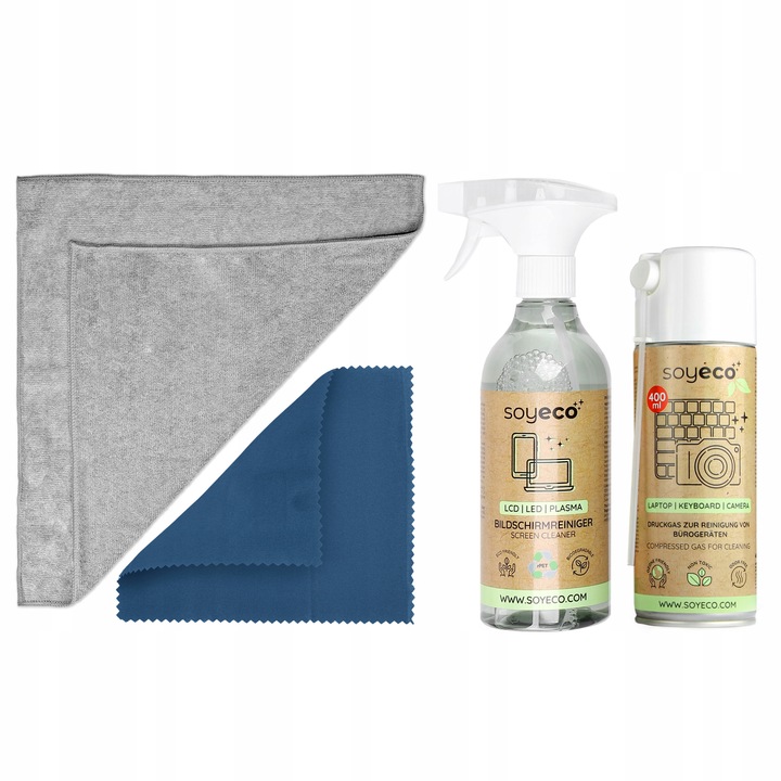PŁYN DO CZYSZCZENIA EKRANÓW LCD LCD ZESTAW Z MIKROFIBRĄ SPRĘŻONE POWIETRZE