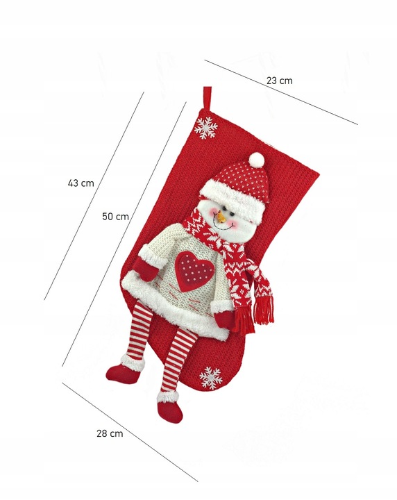 ZESTAW 2 x SKARPETA ŚWIĄTECZNA NA PREZENTY 3D XXL