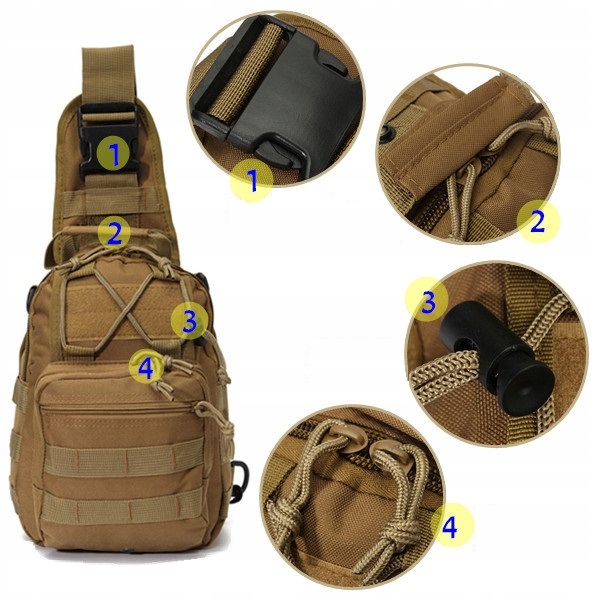 Plecak WOJSKOWY TAKTYCZNY Miejski Do Pracy Wycieczki Torba na Jedno Ramię