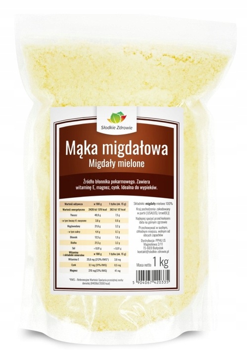 MĄKA MIGDAŁOWA migdały mielone WYSOKA JAKOŚĆ 1kg