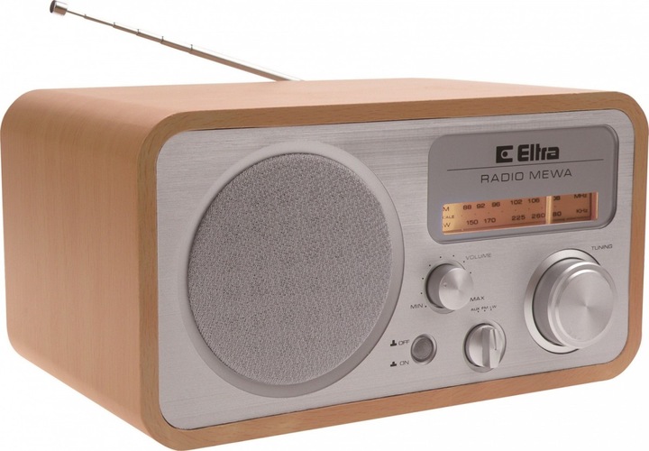 Radio Eltra Mewa FM/LW jasne srebrne drewno retro