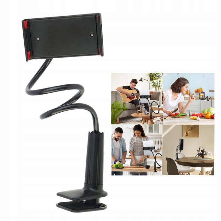 Holder For Mobile Phone Tablet With Adjustable Flexible Arm For Tablet