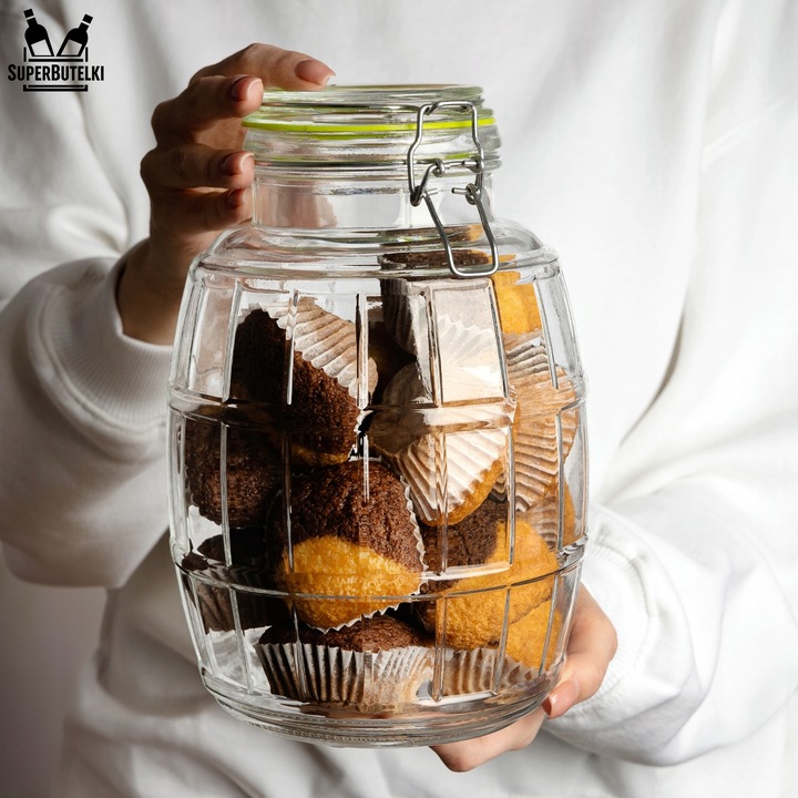 SŁÓJ SZKLANY 3L DUŻY POJEMNIK WECK NA PRZETWORY Z ZAMKNIĘCIEM