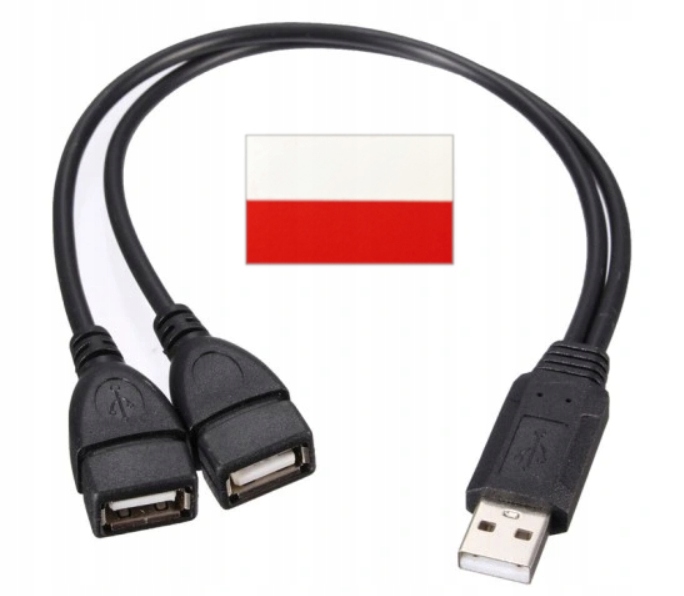 HUB ROZGAŁĘŹNIK draVires USB DUAL 2xUSB ROZDZIELACZ + naklejka