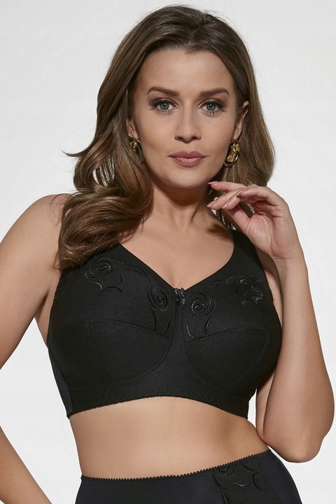 Elegancki Miękki biustonosz Stanik bez fiszbin VIKI 581 ZOFIA czarny