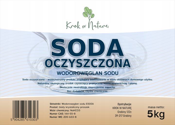 SODA OCZYSZCZONA Wodorowęglan Sodu CZYSTY SKŁAD 5 kg