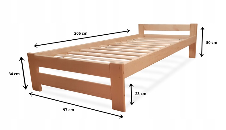 ŁÓŻKO DREWNIANE sosnowe Relax 90x200 + stelaż drewniany