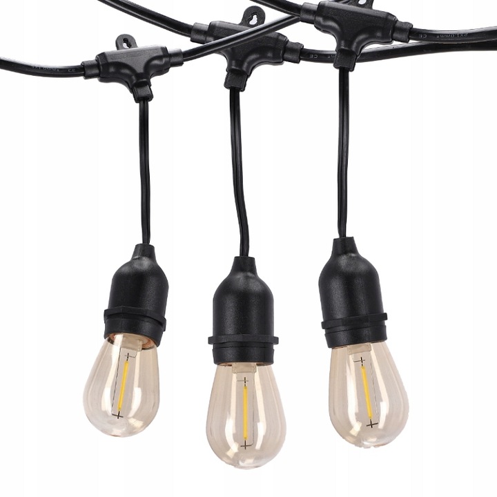 Girlanda Świetlna Ogrodowa Łańcuch Świetlny 20 m + 20 LED E27 Wodoodporna